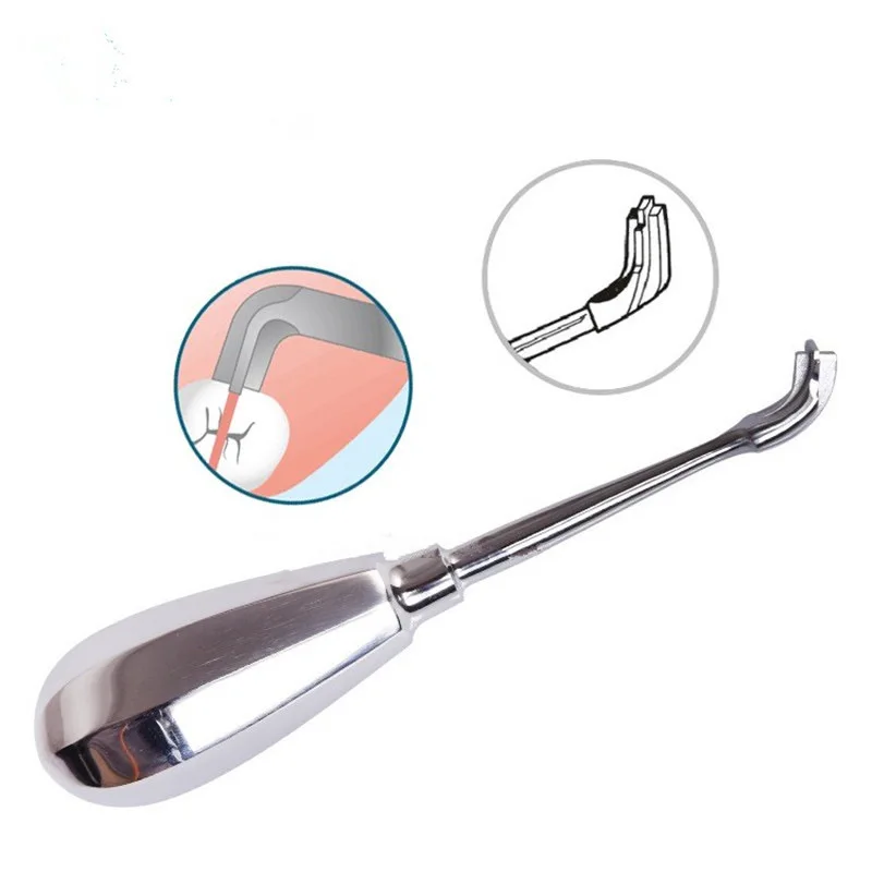 Dentistry Root Elevator Cross Broken Crown Remover Tooth Crown Spreader Drill Dental Restoration Forcep Metal Handle Non-Slip