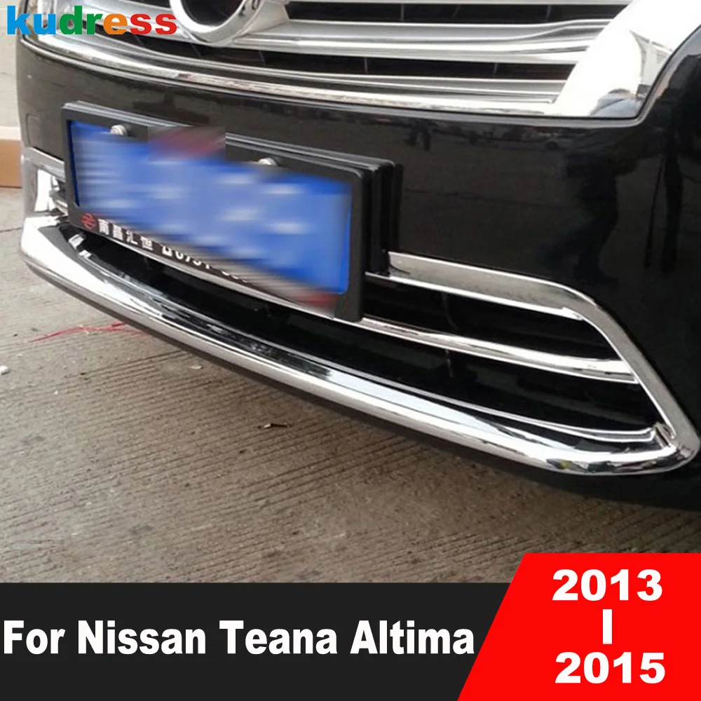 

For Nissan Teana Altima 2013 2014 2015 ABS Chrome Front Bottom Bumper Grille Cover Trim Protector Molding Grill Car Accessories