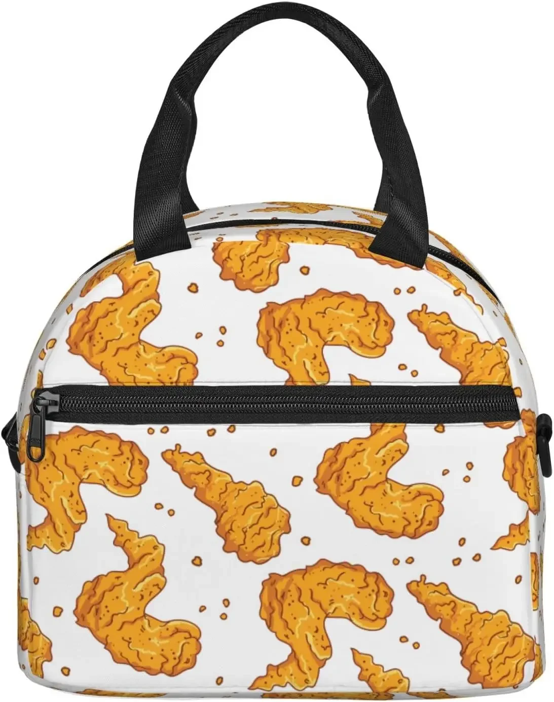 

Fried Chicken Fast Food Lunch Box with Adjustable Shoulder Strap for Women Men Reusable Lunch Cooler Bag for Office Picnic