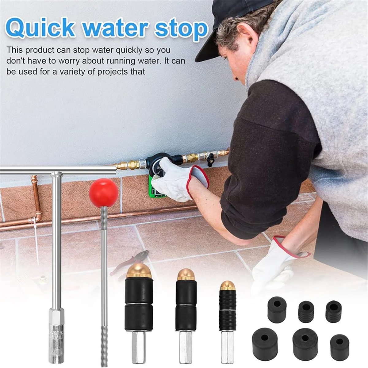 ABNJ Pipe Water Stopper Kit, Hot Melt Water Stop, Emergency Pipe Water Stopper, Pipe Leakage Repair for Water Pipe