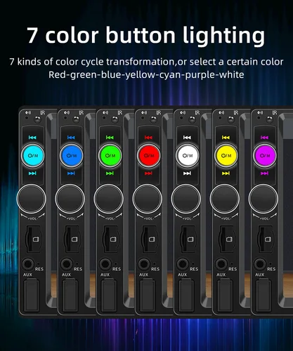 Imagen 2 del producto BQCC 7 ''Radio de coche 2din HD pantalla táctil reproductor MP5 Bluetooth 12V FM ISO potencia entrada auxiliar enlace espejo reproductor Multimedia