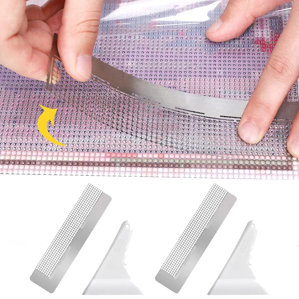 Règle de peinture diamant 5D à faire soi-même et ensemble d'outils de réparation avec 400 grilles vierges, outils d'art diamant, outil de réparation de peinture artistique diamant pour débutants
