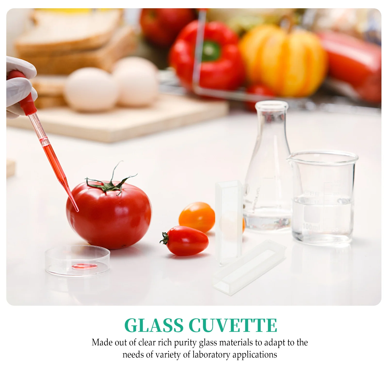 

4Pcs Colorimetric Glass Cuvette Set High Transparency Spectrophotometry Lab Analysis Tool Accurate Sample Testing
