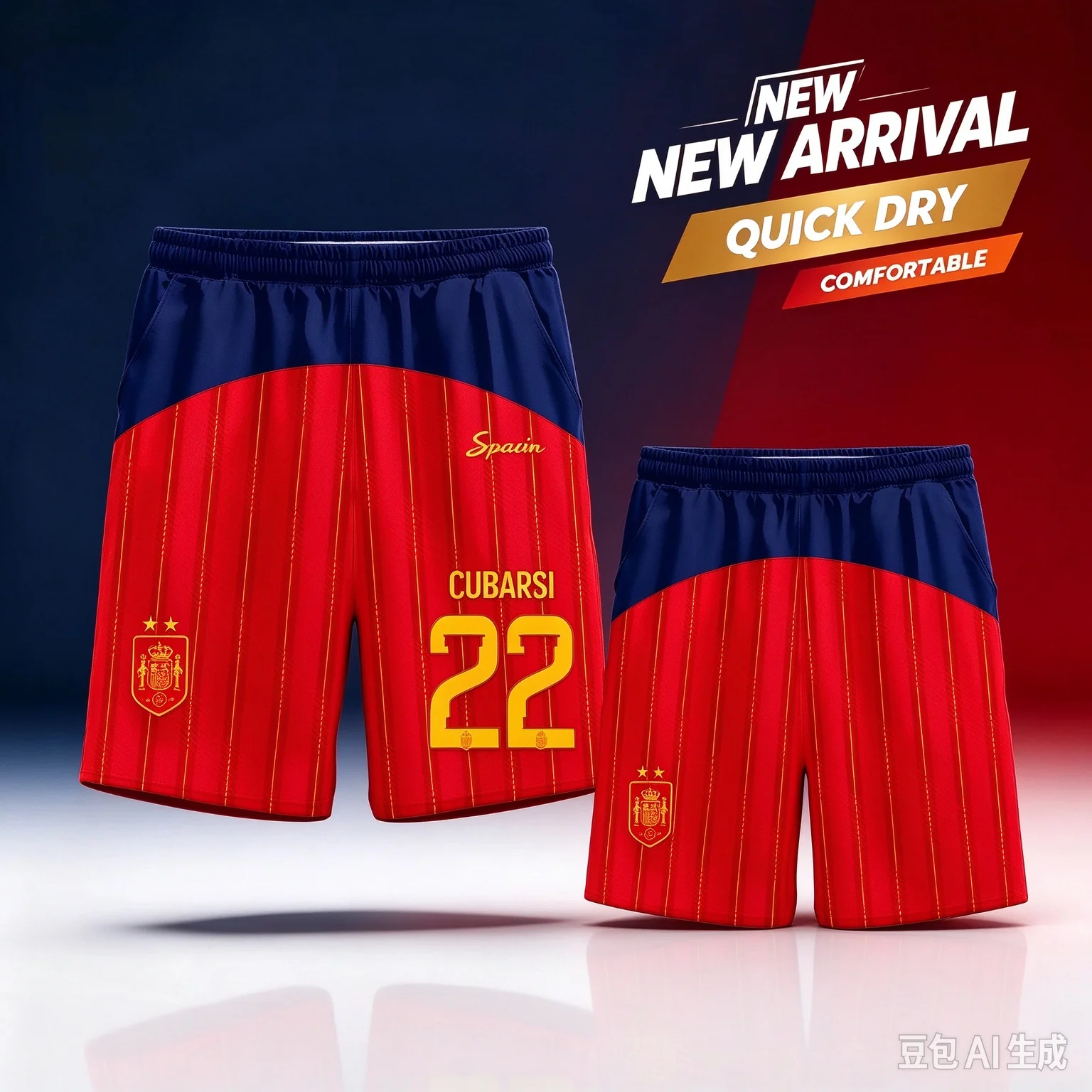 2026 Spain Team Player Style Yamal Football Shorts#2 #3 #11 #15 #17 #22 #24 Quick‑Dry Shorts  Kids Family Fan Kid