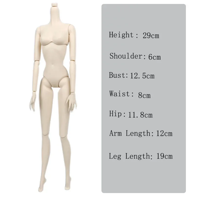 Pale White Jointed Doll Body For 11.5