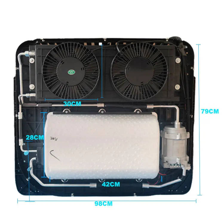 مكيف هواء 12 فولت للشاحنات، مكيف هواء نائم للشاحنة، مكيف هواء سيارة ديزل #5