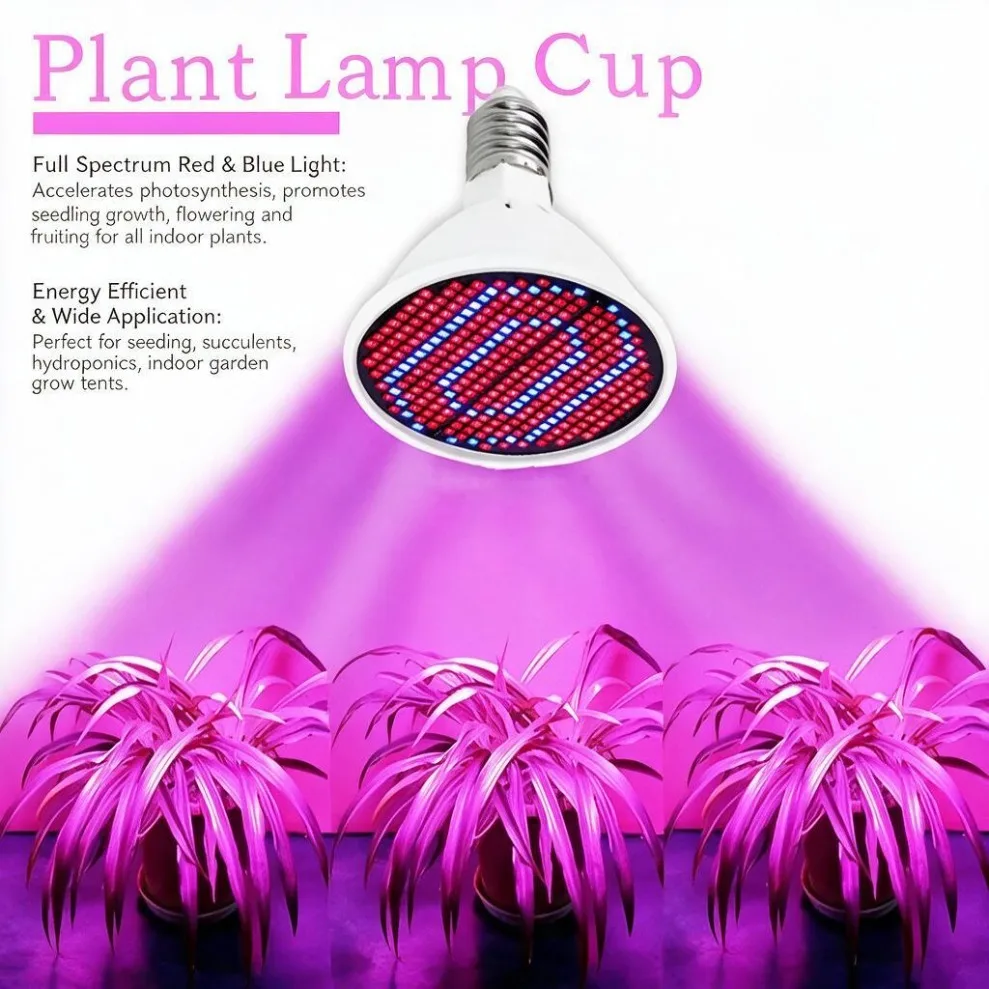 E27 Full Spectrum Plant Grow Light 1~3PCS Red Blue Lamp Cup AC85-265V for Indoor Flower Vegetable Planting Grow Lighting