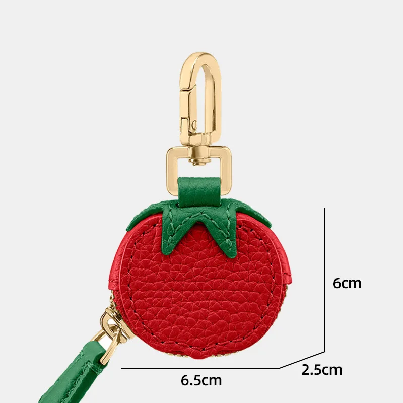 Série de frutas saco de moedas mini pequeno roxo zíper keycain saco charme design luxo walle morango saco acessórios