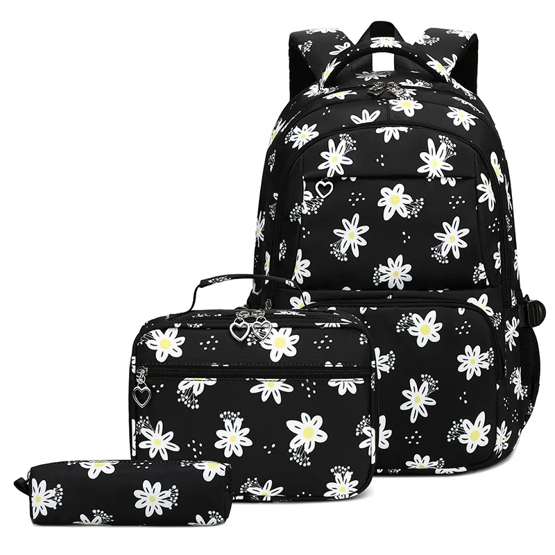 3 Pcs Set Children\'s Backpacks Cute Student School Bag for Teenage Girls Waterproof School bags With Lunch bag Pencil Case