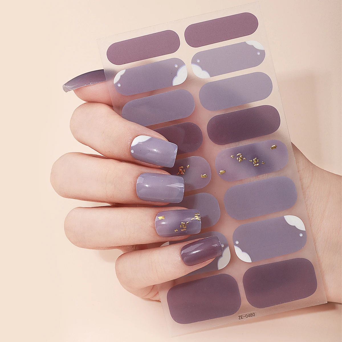 16 نصائح تألق بريق غطاء كامل شرائط طلاء الأظافر بلون لاصق مسمار يلتف مانيكير DIY الديكور مسمار ملصقا