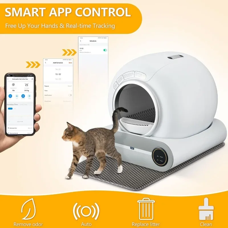 Imagem -02 - Tonepie Large Automatic Cat Litter Box Self Cleaning Smart Cat Toilet With App Toilet Litter Tray Arenero Gato 65l Dropshiping