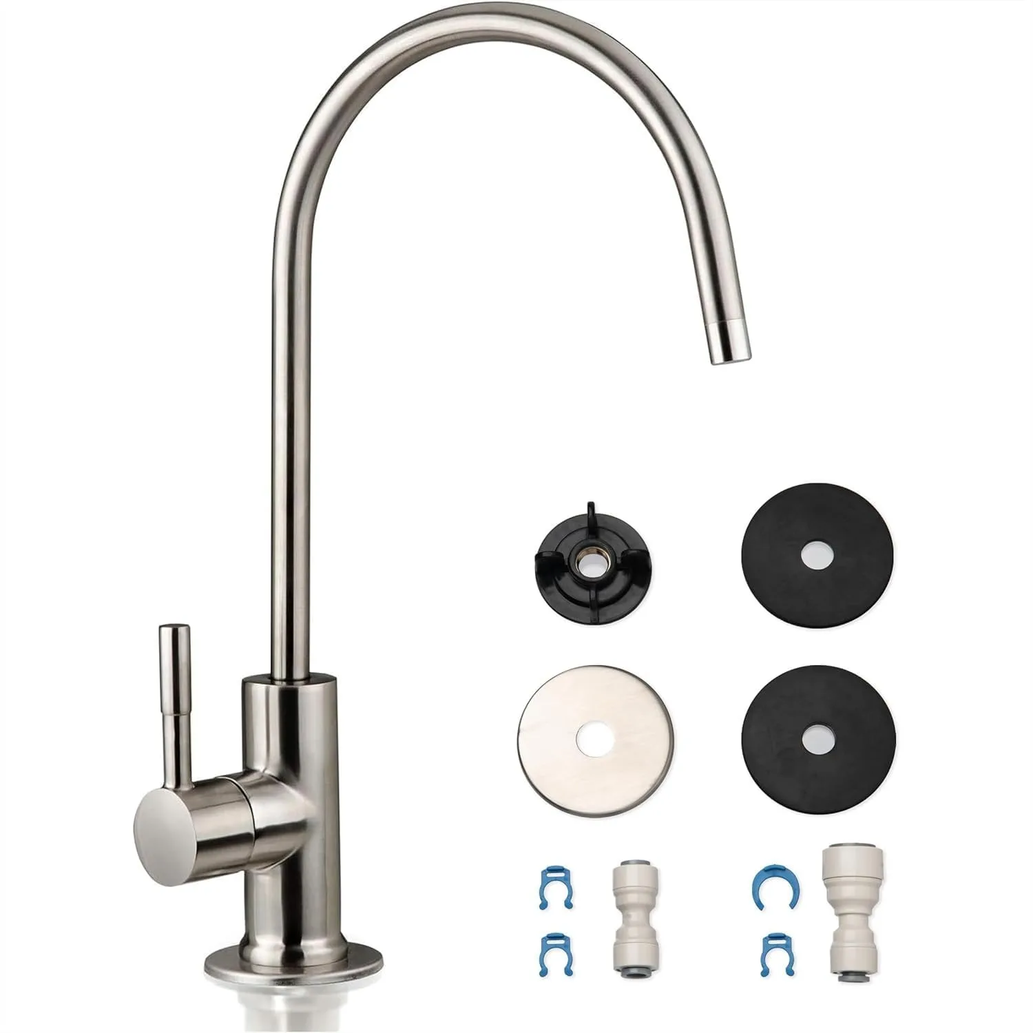 

Drinking Water RO Faucet for Kitchen Sink, Heavy-Duty Lead-Free Reverse Osmosis Faucet, 100% Stainless Steel, Brushed Nickel