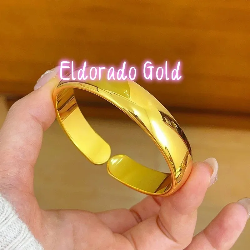 

Золотой браслет Eldorado Gold 2025 2025AU999 из 24-каратного золота, толщиной 14 мм, регулируемый, женский, роскошное модное украшение, подарок на день рождения или годовщину