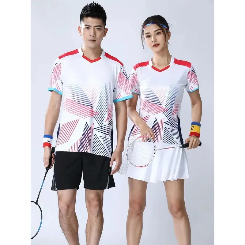 

Couple Badminton Set Men's Spring/Summer Short sleeved Shorts Tennis Dress Top Short Skirt Athletic Wear Women's Quick Drying Cu