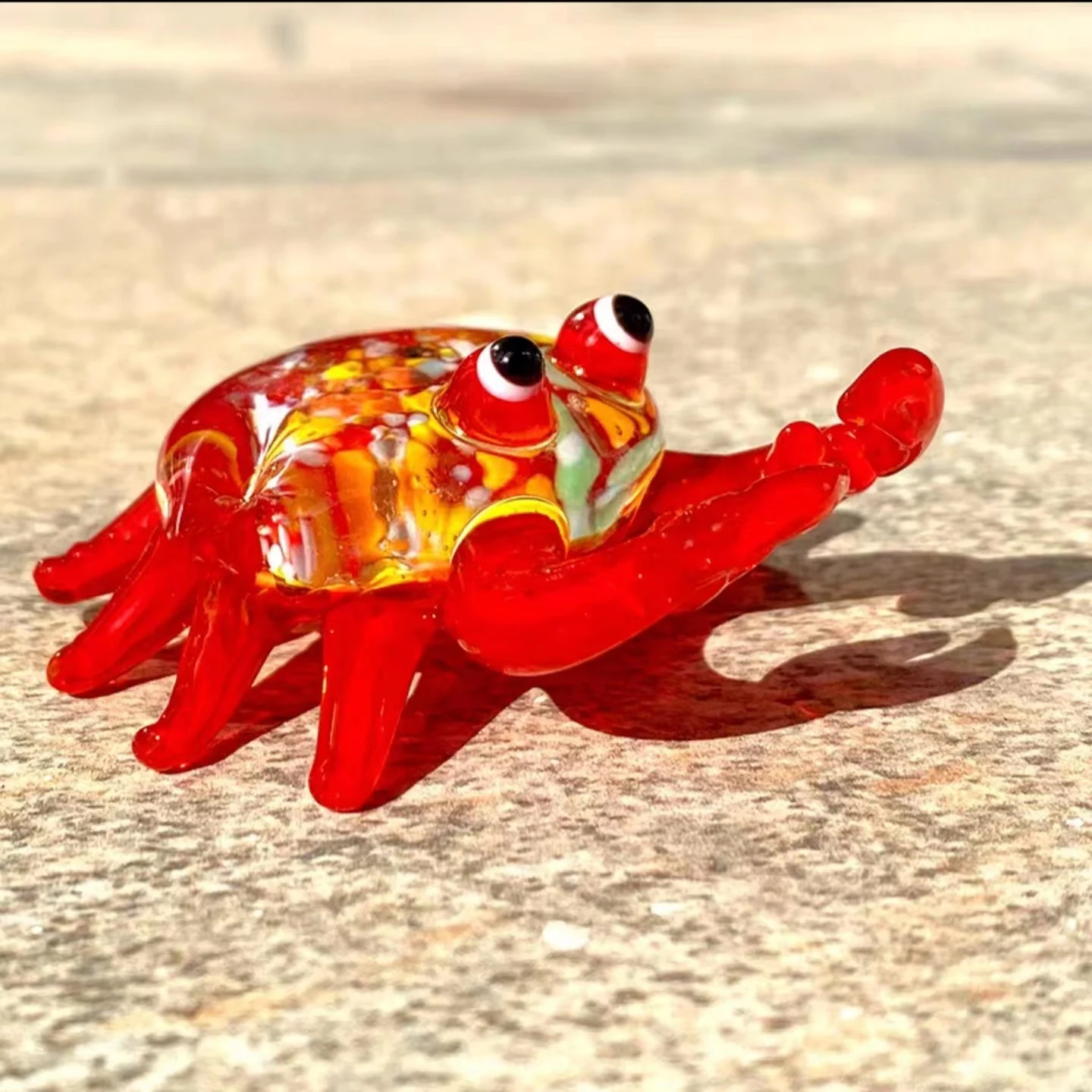 

Vivid little crab Glass Figurines Handblown Glass Art Animals Collectible Sculpture Ornaments Creative Christmas Gift For Kids