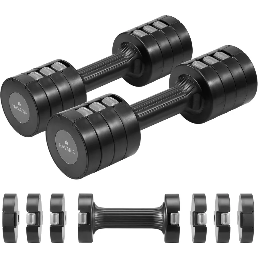 

Adjustable Dumbbells Set - Exercise Hand Weights for Women & Men - Compact Free Weight Sets with Non-Slip Grip, Robust ABS Shell