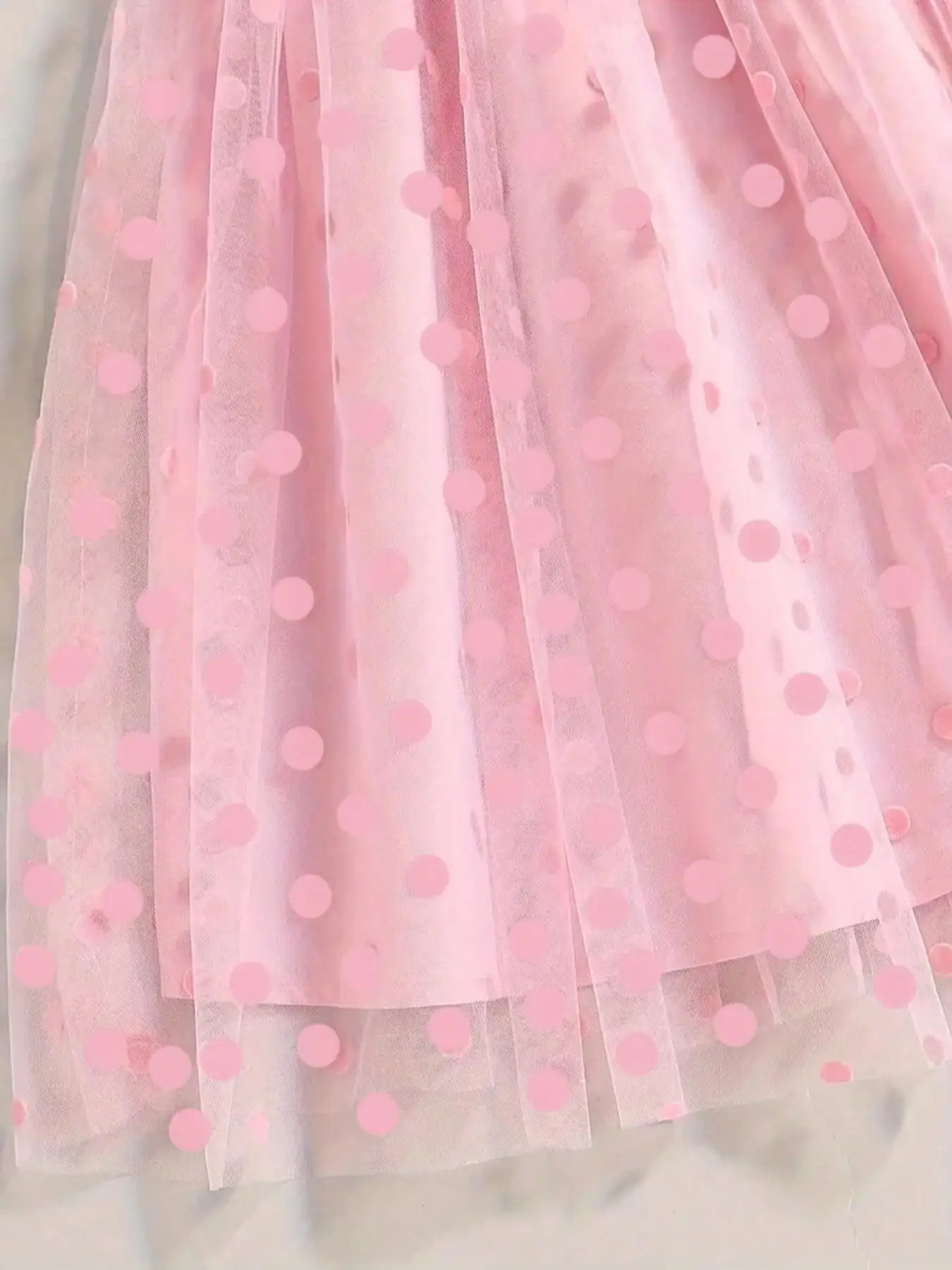 Sommer Mädchen Rüschen-Dekoration Cami Tutu Kleid Prinzessin Mesh Kinderkleid Freizeit Süßer Stil – Detail 11