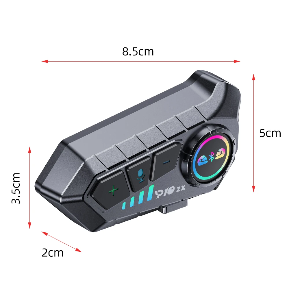 2000mah moto interfono casco auricolare comunicatore Wireless interfono impermeabile Bluetooth auricolare vivavoce chiamata 300m