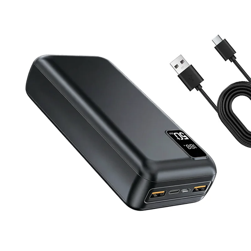 Hganus Slim 50000mAh Powerbank 22.5W Szybkie Ładowanie Przenośny Powerbank Bateria Zewnętrzna Wysoka Pojemność Do Użytku Na Zewnątrz z IPh, Xiaomi, Samsungiem — 2