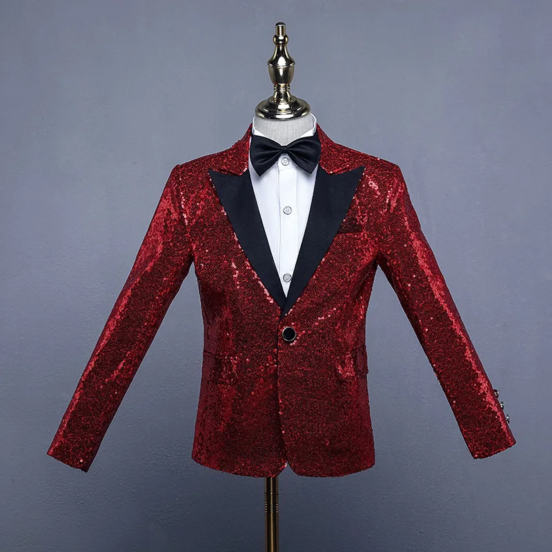 Sequin dance jacket for children, Shiny blazer for choir, top clothes, performance costume for toddlers