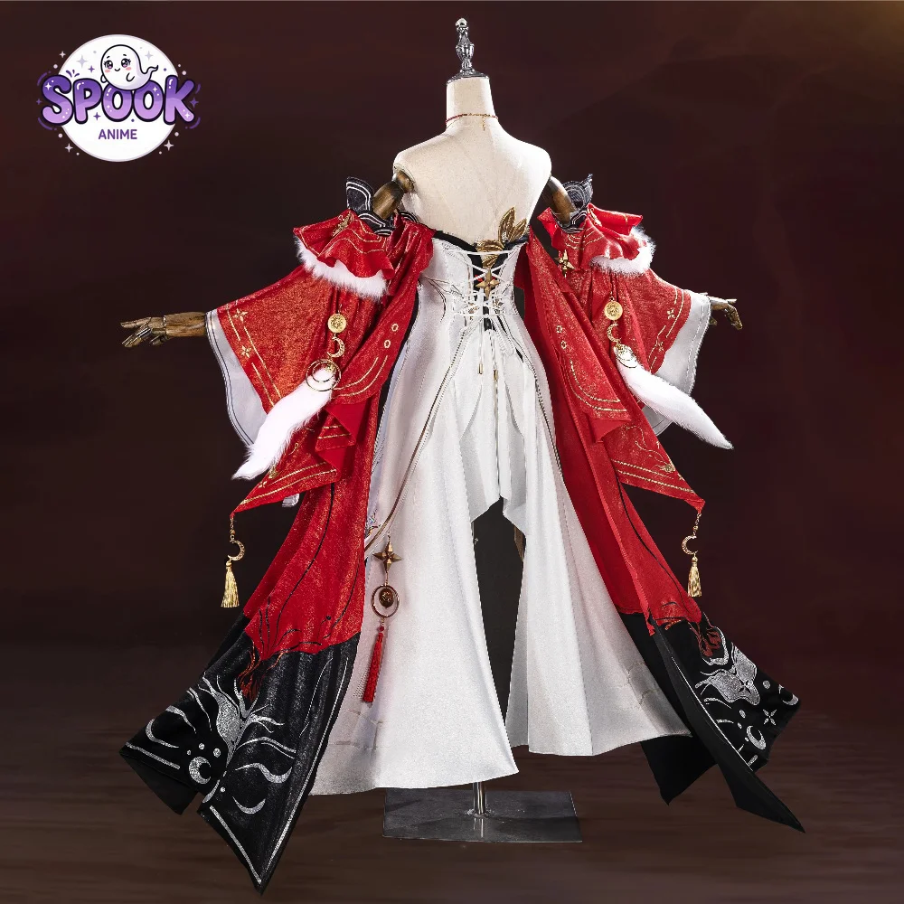 Hanfu Costume Xinyuehu Cosplay Wuthering Waves Mengzhou Suizhu Full Set Role Play Outfit for Women Halloween Party Fox Tail view 4