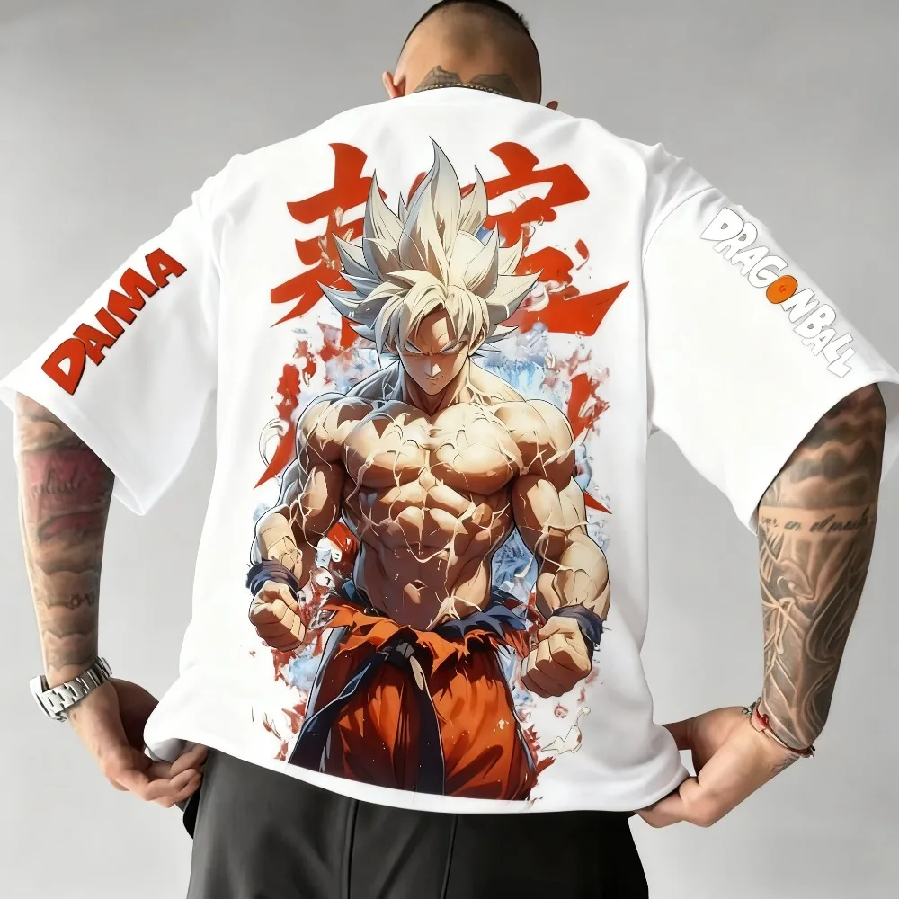 ドラゴンボールアニメ新超サイヤ人Tシャツ2025夏新作メンズ＆レディースストリートルーズカジュアルプラスサイズ親子服