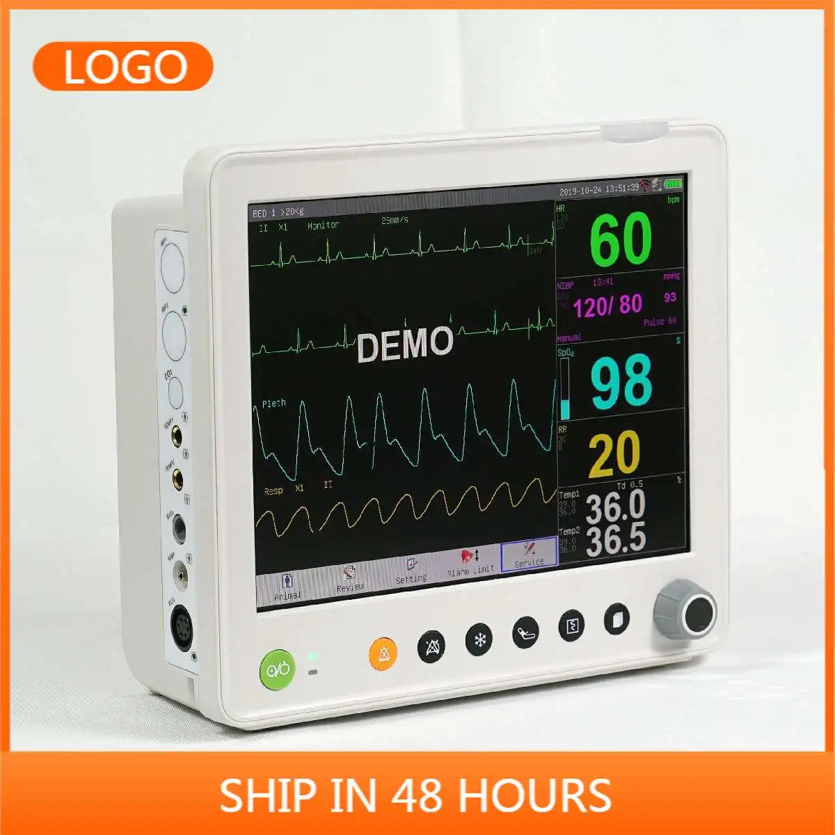 MT MEDICAL Handheld Multiparameter Veterinary Patient Monitor Pet Vital Sign Monitoring Device For Clinic