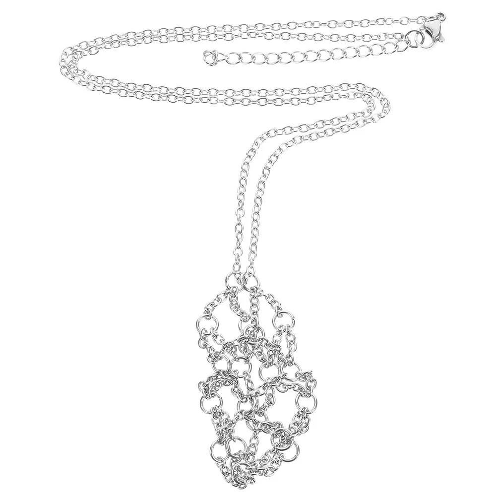 

Gold Plated Crystal Pendant Necklace Necklaces Cage for Crystals Stone Holder Metal