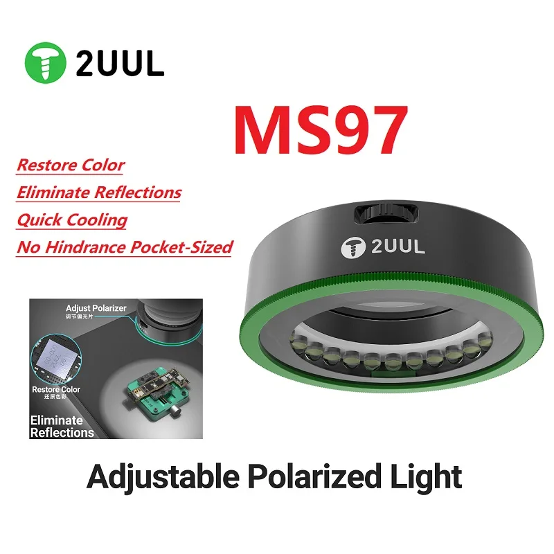 2uul-ms97-顕微鏡偏光偏光-32-led-リングランプ調整可能な明るさグレア除去反射照明器