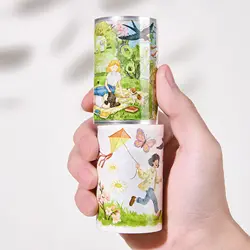 Washi PET Tape Die Cut Ins New Girl WT Slow Life, Landscape, Girls Daily