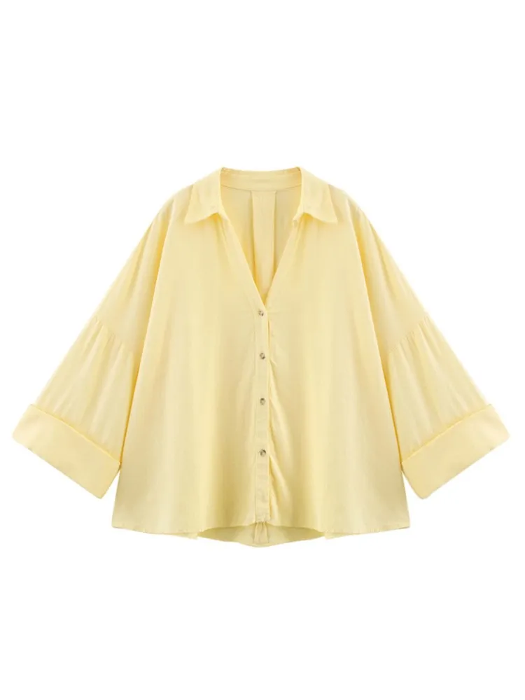 

Spring Autumn Woman's Fashion Striped Print Shirt Casual Long Sleeves Female Loose Top Flip Collar Office Clothing For Ladies