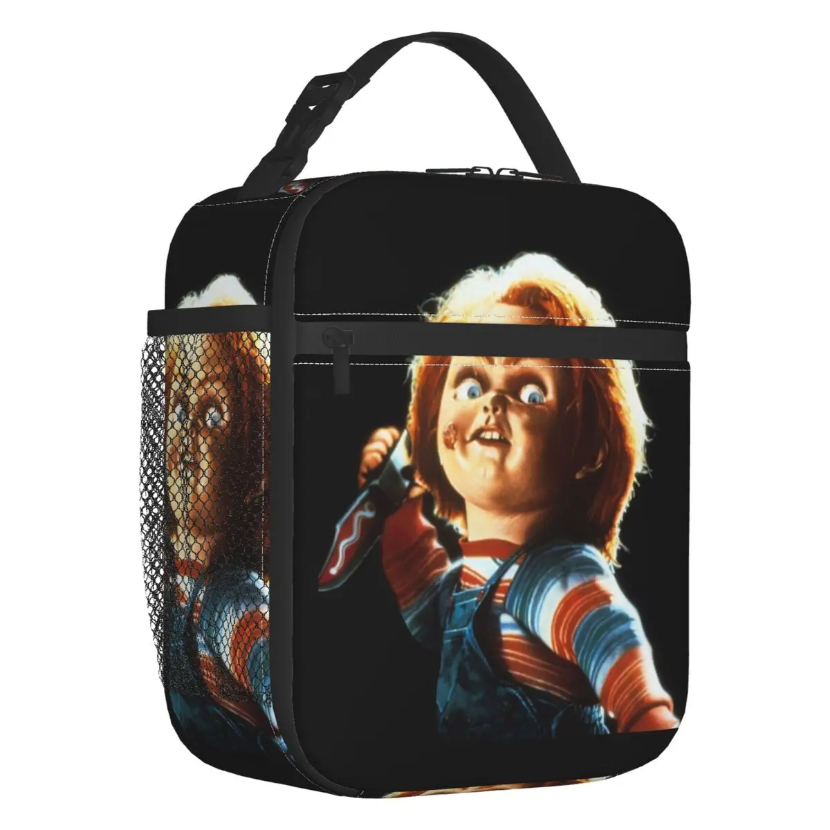 Horror Devil Doll Chucky Insulated Lunch Bag for Work School Horror Devil Doll Chucky Portable Cooler Thermal Lunch Box Children