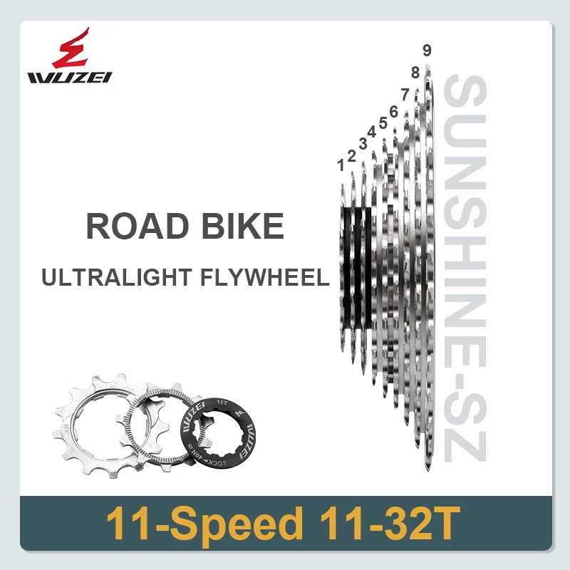 WUZEI SL CNC Road Bike 12/11S Ultralight Freewheel 11-28/32/34/36T Bicycle Cassette Flywheel 12 Speed K7 Gravel 11V Sprocket