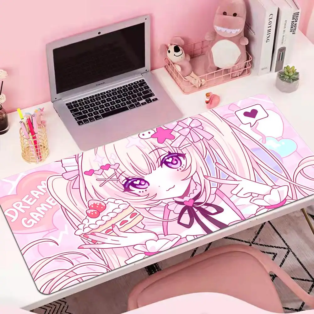 

HYBXAXC Game Professional Pretty Pixel Girl Rubber MousePad Anime Balance E-Sports Mousepad Desktop Decoration Desk Mat Mice Mat