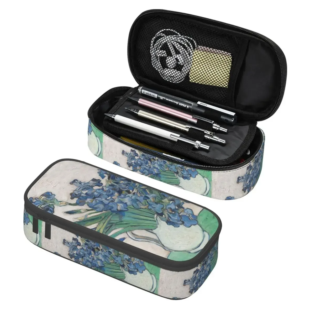 

Каваи-пеналы с изображением Винсента Ван Гога ириса, кавайные пеналы для девочек и мальчиков, большая емкость, художественная роспись, сумка-карандаш, школьные принадлежности