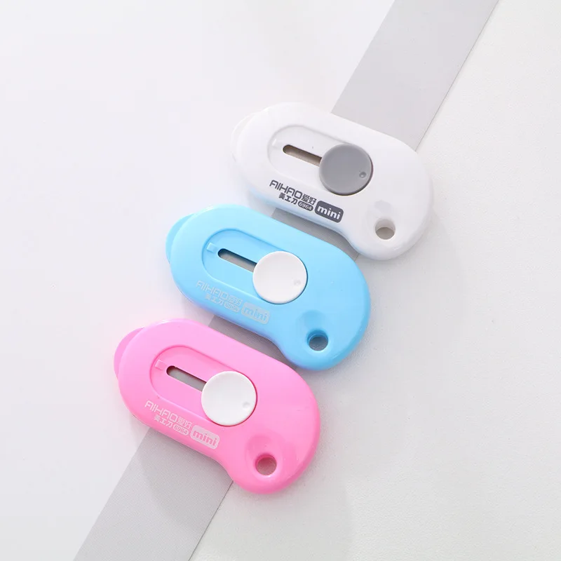 5pcs AIHAO 69641 Mini Retractable Rilakkuma Utility Knife Box Letter Cutter Kawaii Student Office Stationery Portable
