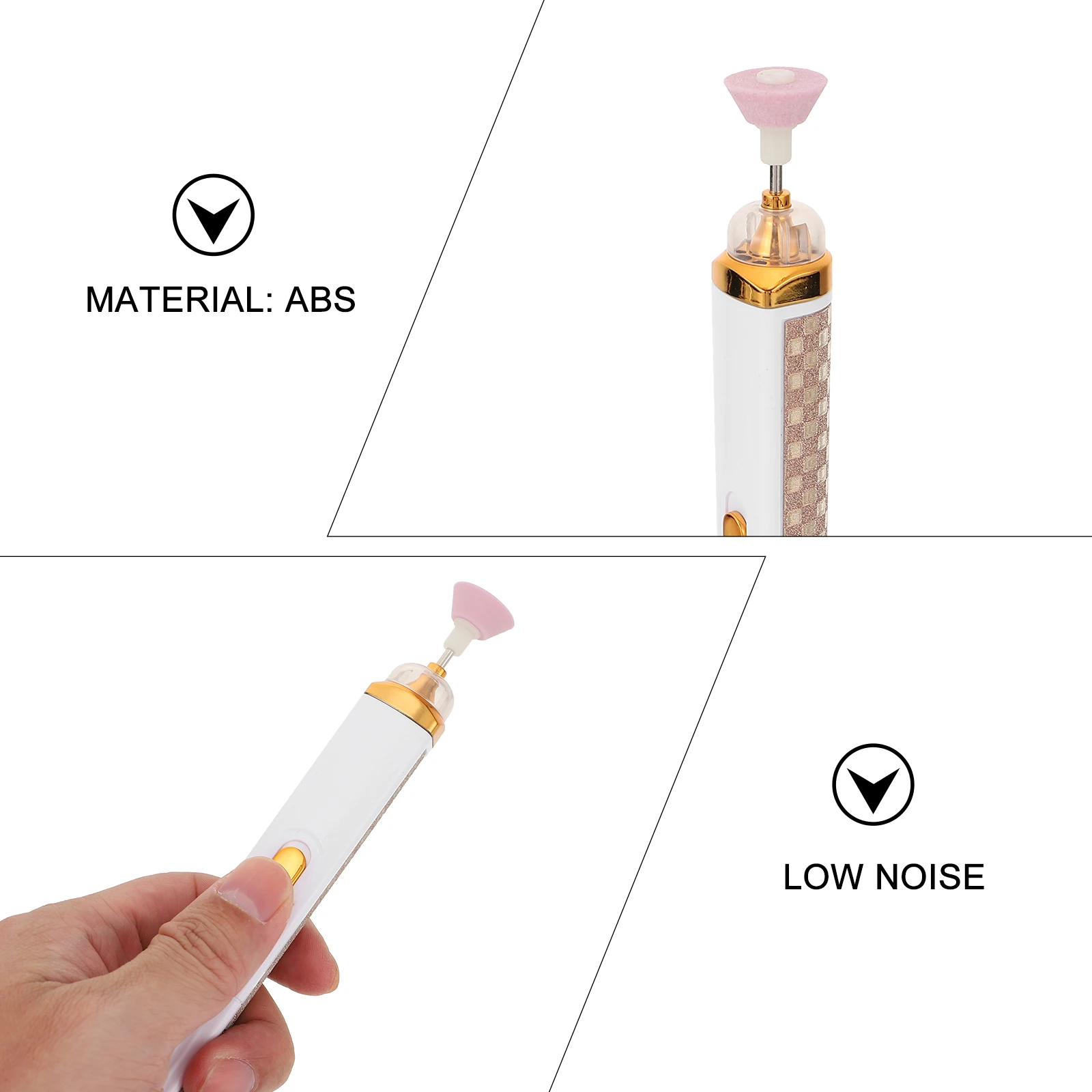 

Portable Drill Machine Professional White Abs Cordless Electric File For Acrylic Tools Kit Usb Charging Lightweight Pen Shape