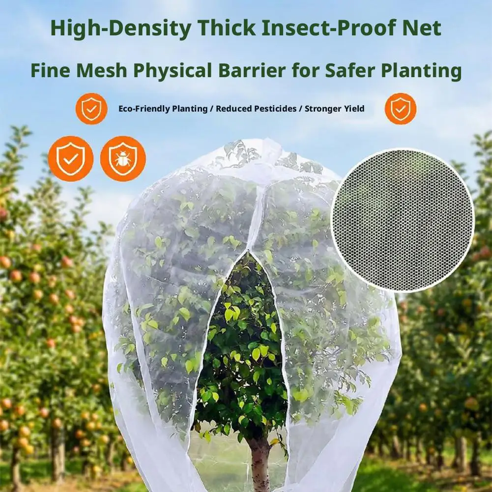 Insect-proof Drawstring Zipper Mesh Cover Garden Netting Bags Plant Mesh Cover Protect Vegetable Fruit Trees From Insect Birds