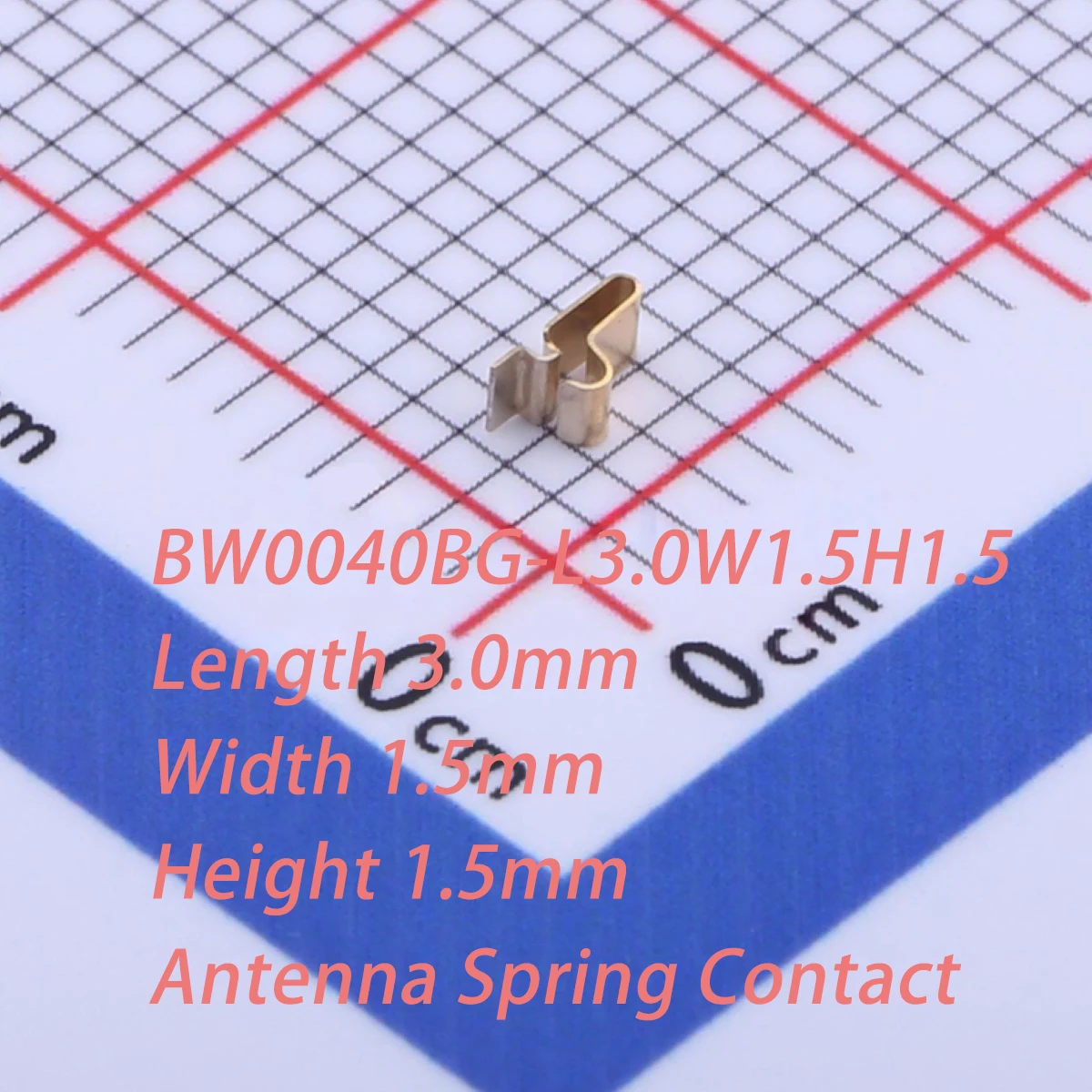 100Pcs Bw0040Bg-L3.0W1.5H1.5 Semi-Gilded Length 3.0mm Width 1.5mm Height 1.5mm 3X1.5X1.5Mm Stainless Steel Sus 301 New Original Smd Antenna Spring Contact