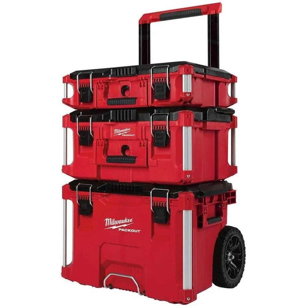 

Packout Rolling Modular Stackable Tool Box Storage System, Red