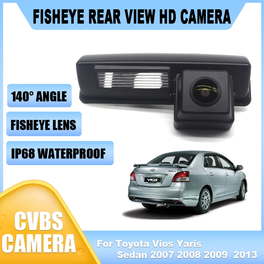 HD Waterproof High quality RCA 1080*720 Car Rear View Camera For Toyota Vios Yaris Sedan 2007 2008 2009 2010 2011 2012 2013