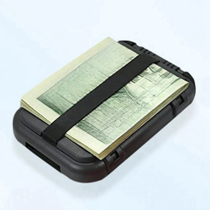 2PCS Anti-Theft Brush Multifunctional Card Package Minimalist Wallet Aluminum Clip-On Cash Credit Card Business Case