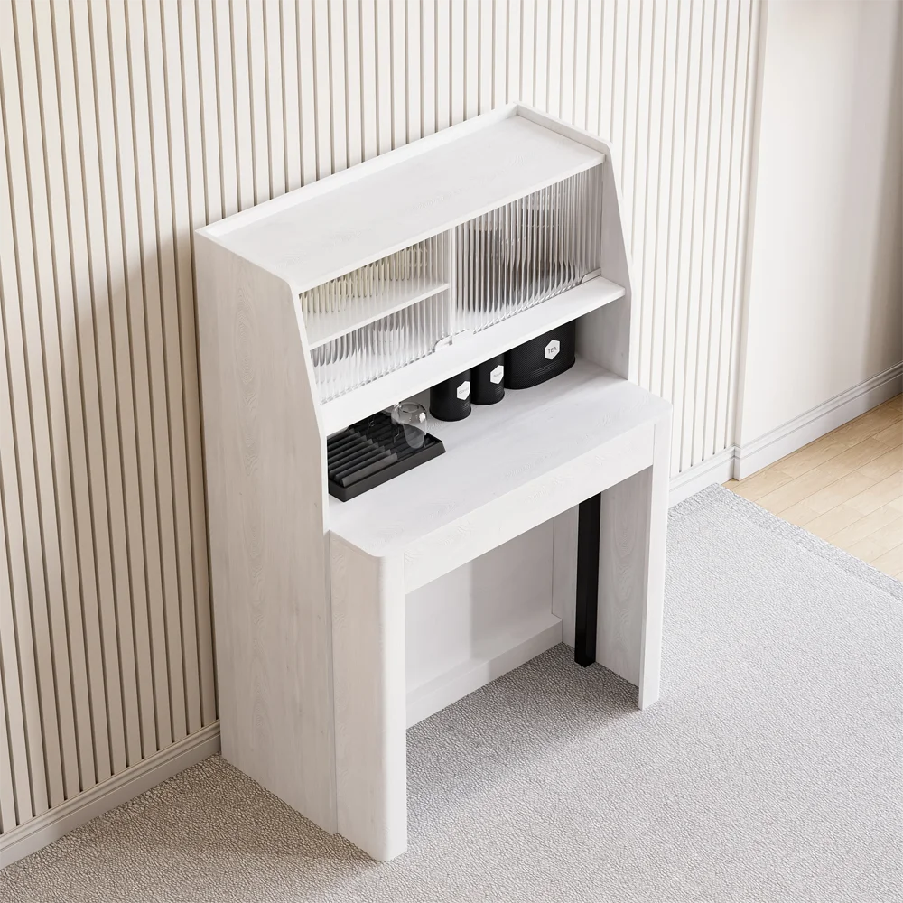 Multifunctional Dining Table Expandable Dining Table Storage Space Saving Rectangular Dining Table 4-6 People