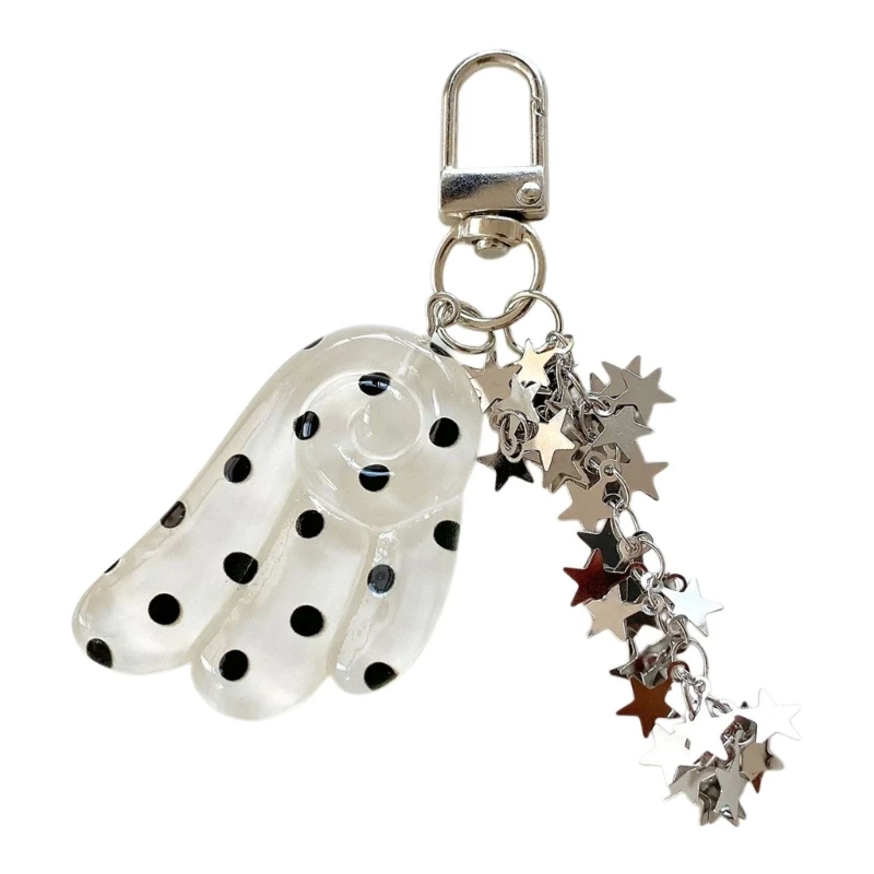 Daily Carry Acrylic Ring Keychain Charm with Star Chain Detail Use E0BF