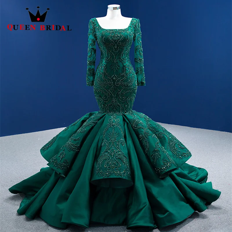 Exquisite Mermaid Lace Ruched Evening Dress 2023 New Beading Boat Neck Formal Party Gowns Vestido De Noiva Custom ZX46