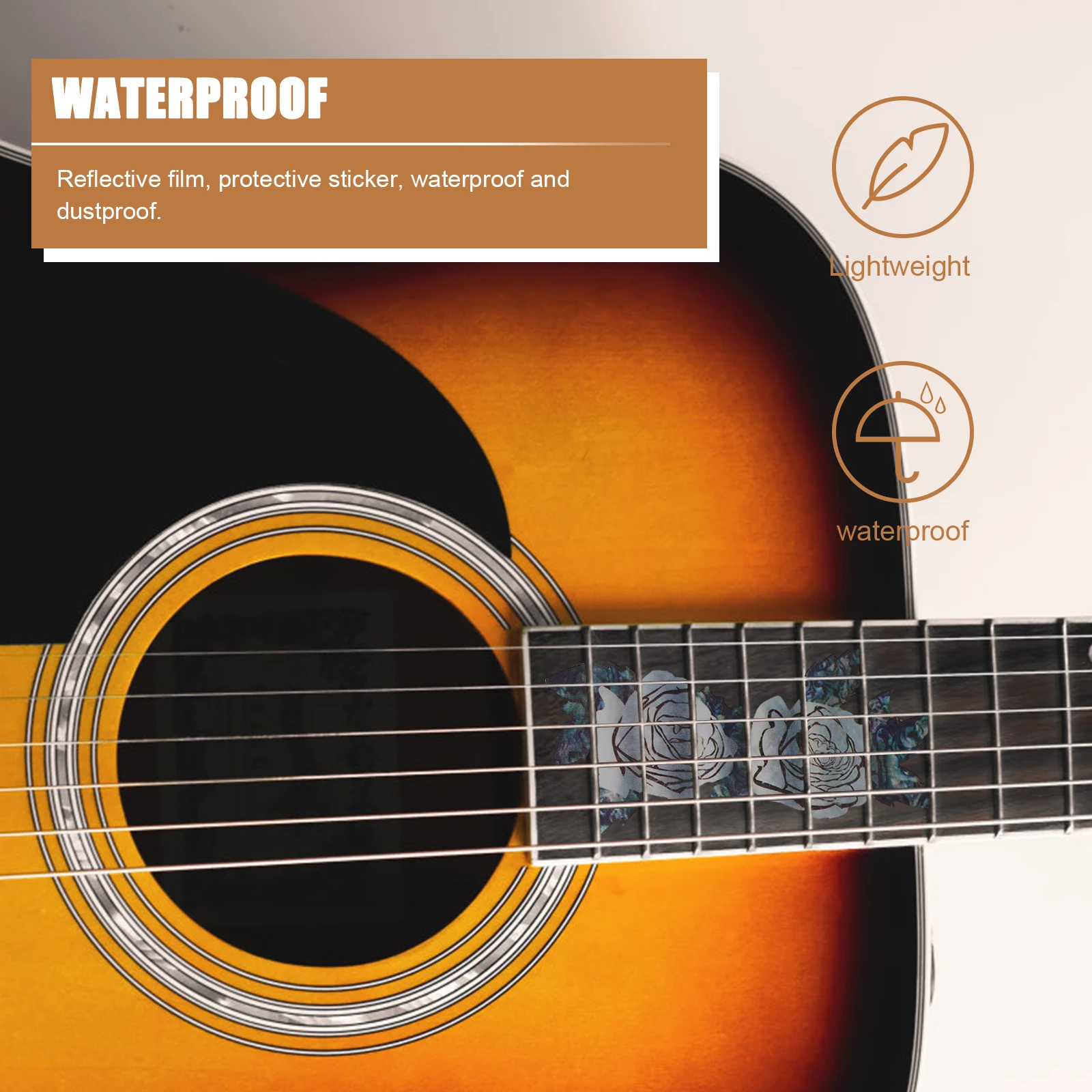 

Exquisite PVC Guitar Sticker Creative Fretboard Self-Adhesive Design Electric Guitar Accessory
