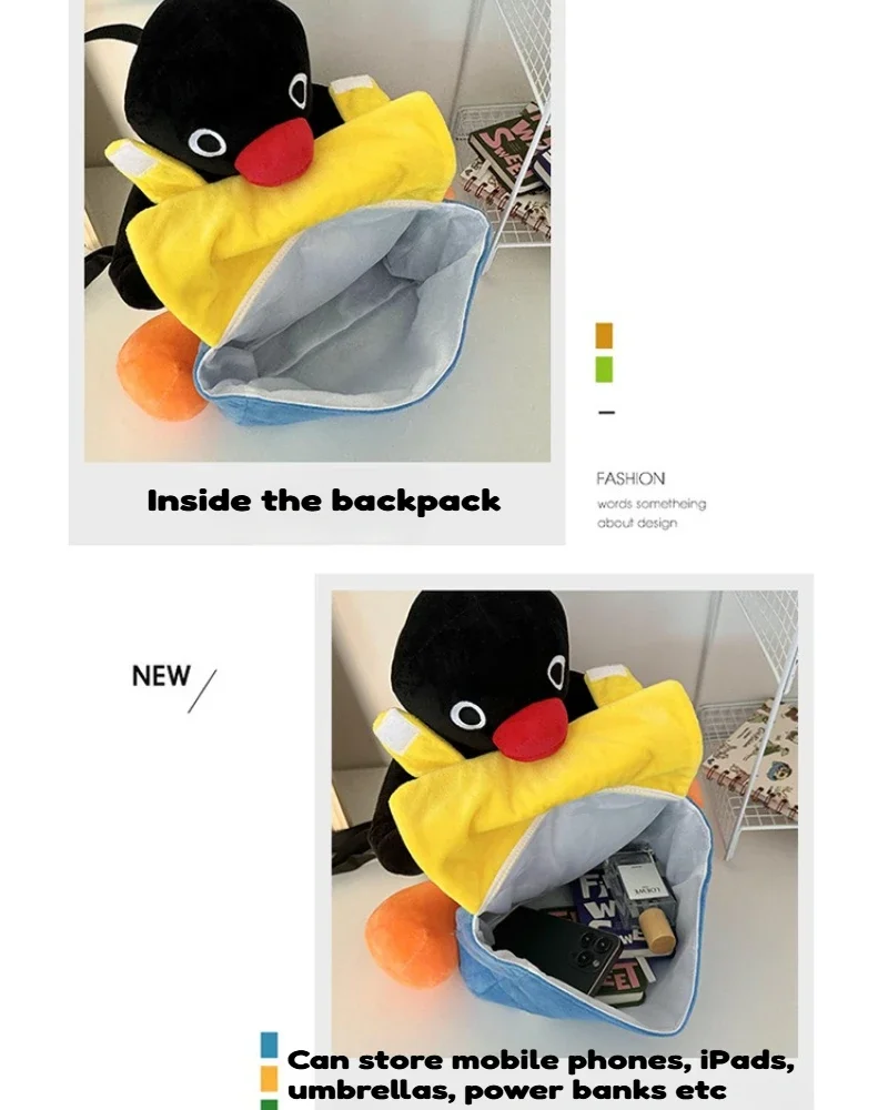 35 cm Cartoon Pinguïn Pluche Rugzakken Leuke Pingu Pluche Tas Zachte Knuffel Rugzak voor Meisje Student Verjaardagscadeautjes Groothandel