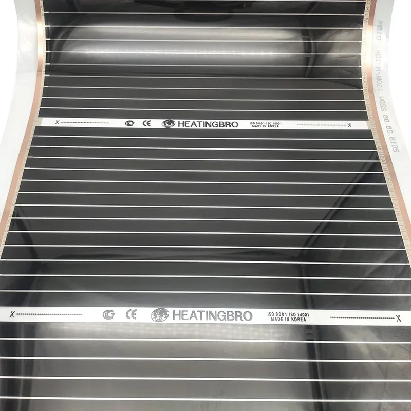 Minco Heat 10 ㎡ 50/80/100cm Width Underfloor Heating Film 220w/m2 Warm Floor Mat Kits with Accessories for Floor Heating System
