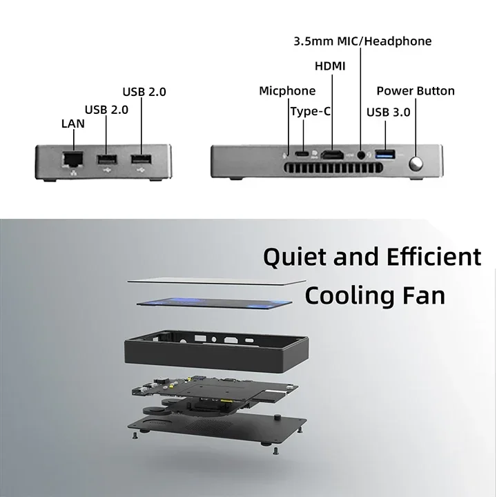 SZBOX ألدر ليك N100 5.5 بوصة تعمل باللمس جيب كمبيوتر صغير يفوز 11 12 جيجابايت DDR5 4800 ميجا هرتز M.2 SSD WiFi6 BT5.2 RJ45 LAN كمبيوتر طاولة صغير