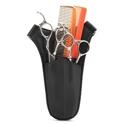 Salon Barber Hair Scissors Bag Leather Hairdressing Tools Scissors Comb Waist Pouch High-capacity Storage Tools